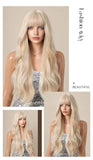 Gaeaspace  -  European and American white gold Barbie style big wave long curly hair fluffy shaved wig full set