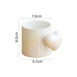 Gaeaspace  -  Nordic Ceramic Cup Coffee Mugs Heart Handrip Design Drinking Water Korean Style Couple Cup Gift 300ml Water Bottle