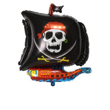 Gaeaspace  -  36pcs Pirate Ship Balloons Set Gold Round Foil Ballon Red Black Latex Balloon for Halloween Birthday Theme Party Decorations