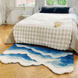 Gaeaspace  -  Special-Shaped Ins Style Wave Pattern Bedroom Bed flocking Foot Mat Living Room Sofa Carpet Thickened Absorbent Non-slip Mat