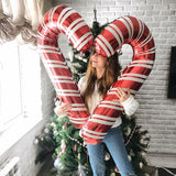 Gaeaspace  -  2pcs 85x40cm Inflatable Christmas Candy Cane Stick Balloons Outdoor Candy Canes Decor for Xmas Decoration Supplies Navidad