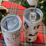 Gaeaspace  -  Cute Cat Tumbler Thermal Cup For Coffee Tea Beer Juice 550ml Kawaii Sainless Steel Thermos With Straw Car Cup Water Bottle Gift