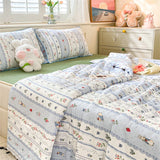 Gaeaspace  -  A-Class Lace Cartoon Knitted Cool Feeling Silk Summer Quilt Air Conditioning Cool Feeling Quilt Skin-friendly Napping Blankets