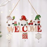 Gaeaspace  -  Gnome Santa Claus Wooden Hanging Ornament Merry Christmas Decoration for Home Door Xmas Tree Pendants Navidad New Year