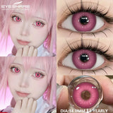 Gaeaspace  -   1 Pair Fashion Pink Cosplay Anime Lenses Color Contact Lenses for Eyes Cosmetics Purple Lenses Yearly Eye Contact Lens