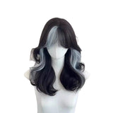 Gaeaspace  -  Ombre Wig Black Wavy Hair for Daily Use Party heat resistant Synthetic Wigs for Women Cosplay Lolita Wig Headband Wigs