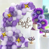 Gaeaspace  -  108 Pcs Purple Confetti Stars Aluminum Die Balloon Garland Arches Set Wedding Girls Birthday Valentine's Day Party Decorations