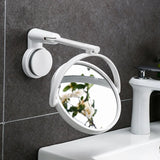 Gaeaspace  -  Wall Mounted Foldable Extending Arm Bathroom Mirror with Swivel Suction Double Sided for Cosmetic Makeup No Drill Required