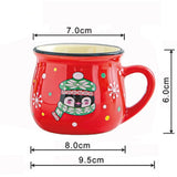 Gaeaspace  -  150ML Ceramic Christmas Cup Cartoon Santa Style Cute Elk Mousse Cup Breakfast Water Drinking Tools Coffee Milk Mug for Household