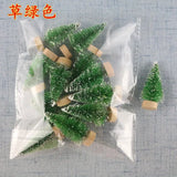 Gaeaspace  -  12 Piece DIY Mini Christmas Tree Sisal Silk Cedar - Desktop Decoration Small Christmas Tree Xmas New Year Navidad Decor