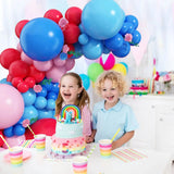 Gaeaspace  -  139pcs Red Blue Pink Balloon Carnival Circus Balloon Arch Garland Kit Rainbow Carnival Baby Shower Wedding Birthday Decorations