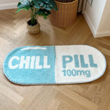 Gaeaspace  -  Ultra Soft Tufted Chill Pill Rug Cute Bathroom Mat Blue Game Accent Carpet for Living Room Nonslip Fun Decorative Area Rug