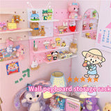 Gaeaspace  -  Ins Wall Hole Board Korean Decor Wall Pegboard Storage Rack Blind Box Toy Figure Girl Bedroom Free Punch Organizer Storage Board