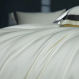 Gaeaspace  -  Egyptian Cotton Duvet Cover Set, Hotel Style Bedding Set, Satin Silky Quilt Cover, Bed Sheet, Pillowcases, Monochromatic, 1400TC