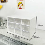 Gaeaspace  -  Desktop 9 Grid Storage Boxes Organizer Transparent Small Drawer Partitioned Student Desk Wall-mounted Sundries Storage Box Cute