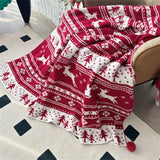 Gaeaspace  -  Christmas Knitted Blanket Soft Warm Snowflake Throw Blanket Lightweight Blanket Couch Sofa Office Bed Cover Camping Travelling