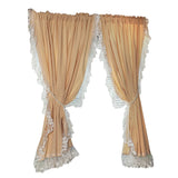 Gaeaspace  -  Light luxury French cream wind beige curtain log wind ruffled short curtain door curtain partition  шторы для спальни