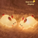 Gaeaspace  -  Big Face Rabbit Night Light Cute Silicone Rabbit Cartoon Soft Lamp Touch Night Light Children Sleep Light Room Decoration Gift