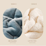 Gaeaspace  -  Thick Imitation Lamb Wool Blanket Winter Double-sided Three-layer Quilted Blanket Skin-friendly Cozy Warm Bed Cover Blanket