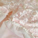 Gaeasapce  -  Pink Romantic French Princess Bedding Set, Soft Cozy Queen Size, Pleat Lace Ruffles, Duvet Cover Set, Bed Sheet, Pillowcase,