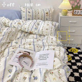 Gaeaspace  -  Ins Nordic Butterfly Bedding Set Flat Bed Sheet Duvet Cover Twin Full Queen Nordic Bed Linen Boy Girl Bedding Sets