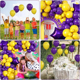 Gaeaspace  -  113 Pcs Balloon Garland Kit, with Two 18inch Purple Star Foil Balloon, for Basketball Sport Theme